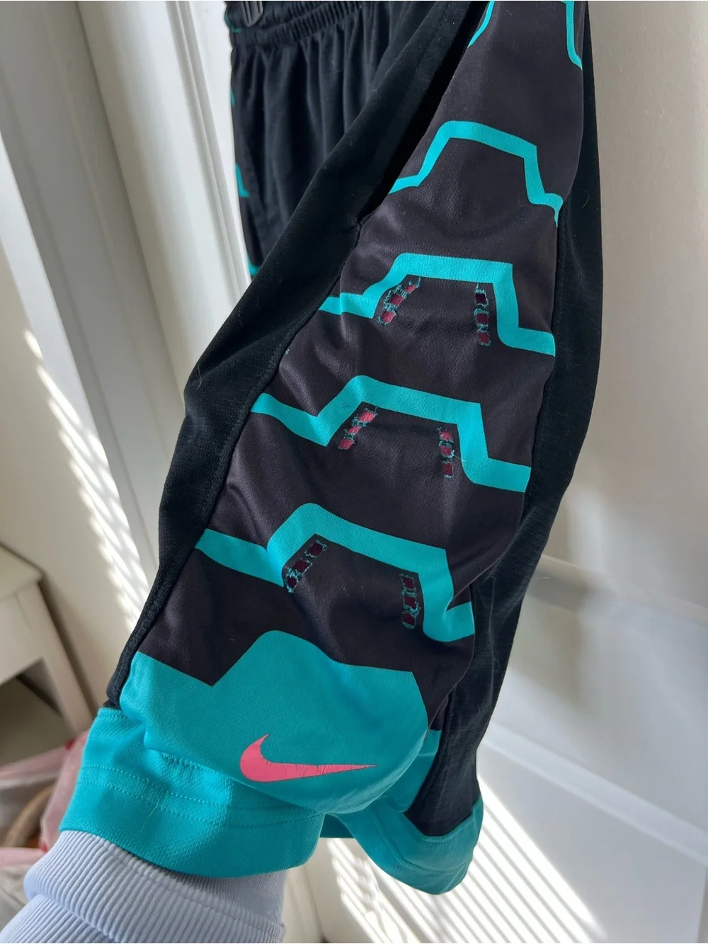 Nike Black and Teal Men's Athletic dri fit Shorts